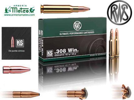 MUNICION RWS KS 308 WIN 165 GR