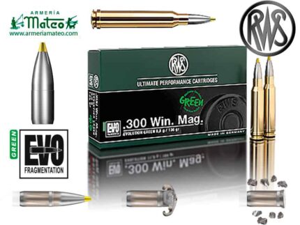 MUNICION RWS EVO GREEN 300 WIN MAG 136 GR
