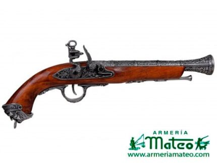 PISTOLA DE CHISPA  S.XVIII. PLATA VIEJA